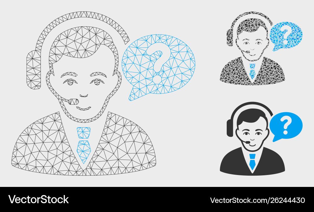 Support manager mesh 2d model and triangle Support manager mesh 2d model and triangle vector image