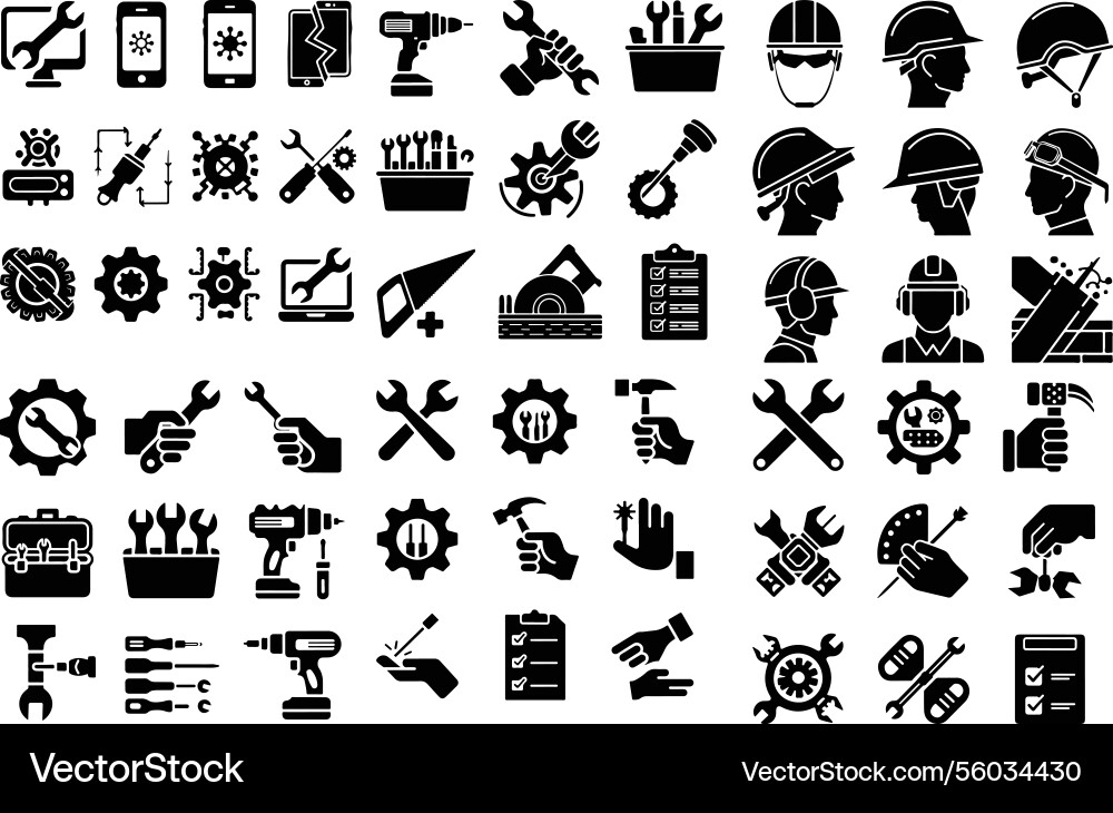 Tools and service icons set Royalty Free Vector Image