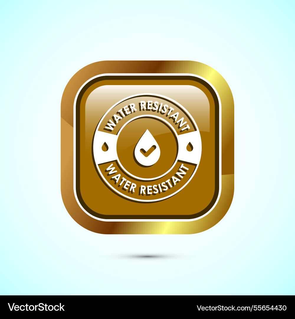 Water resistant icon design waterproof sign Water resistant icon design waterproof sign Vector Image