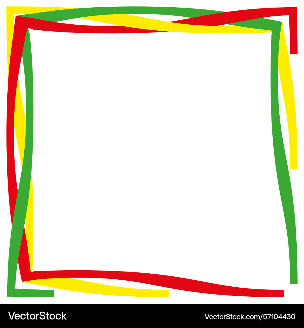 Wavy colorful frame abstract border element red vector image