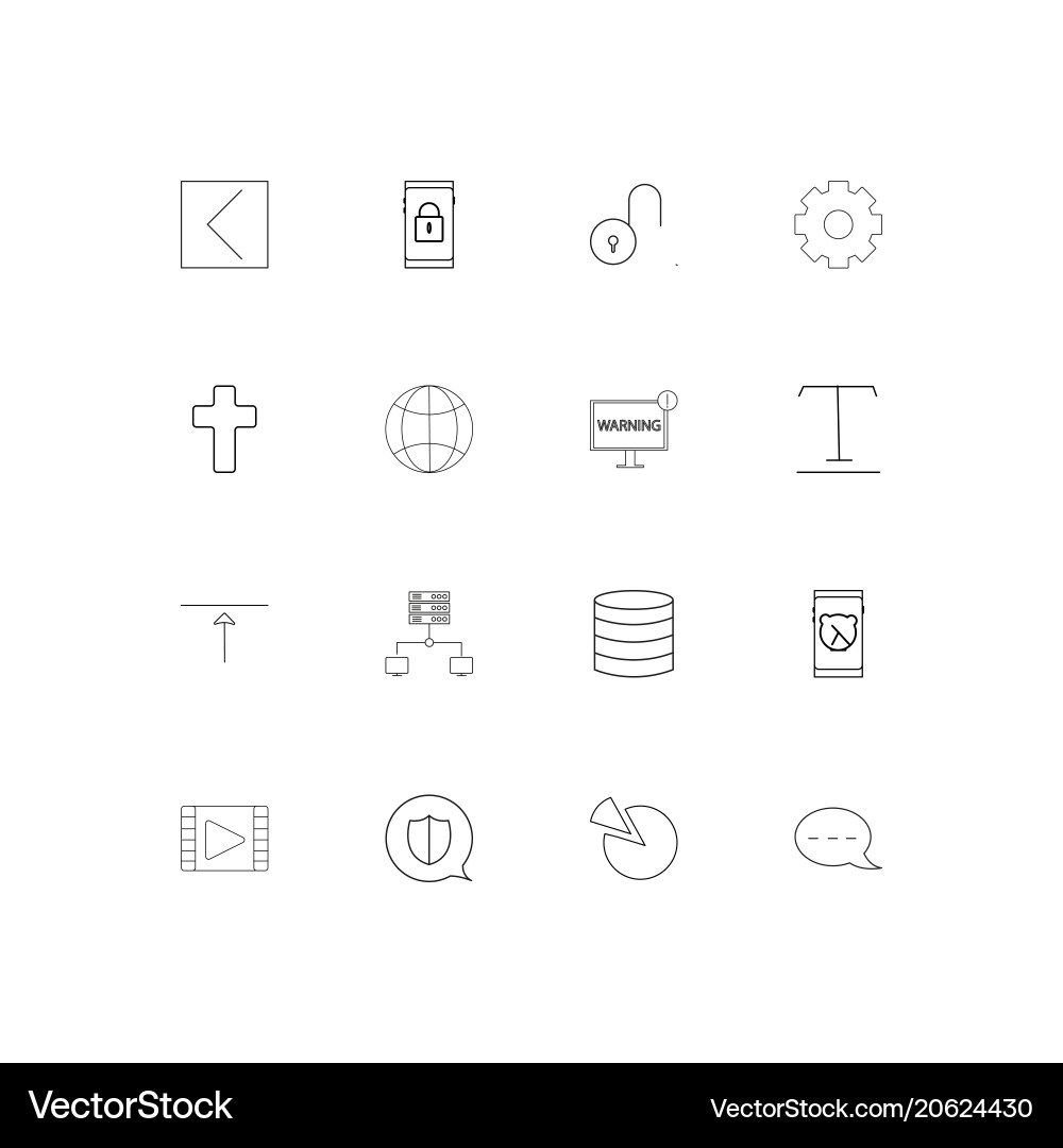 Web und Text einfache lineare Symbole gesetzt umrissen Web und Text einfache lineare Symbole gesetzt umrissen vektorbild