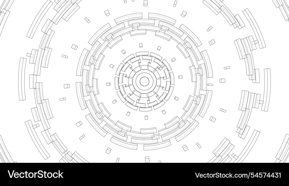 3d circular pattern style wireframe model 3d circular pattern style wireframe model vector image