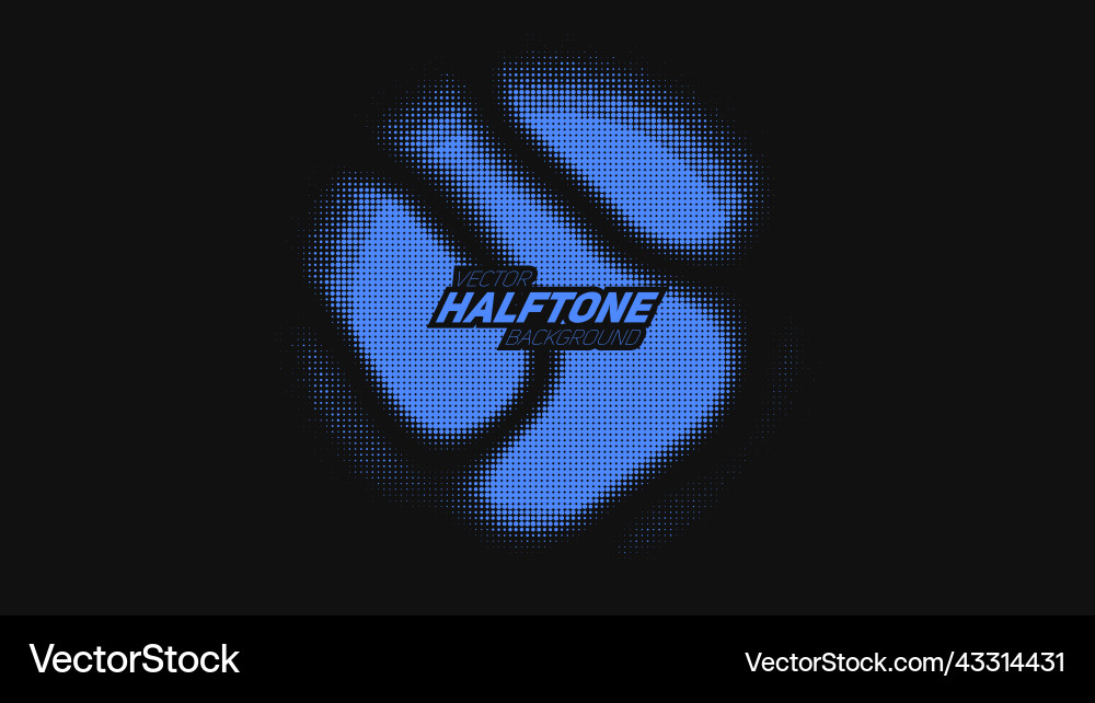 Abstract torn blue halftone distorted Vector Image