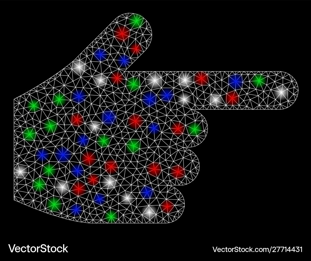 Bright mesh network index finger with flash spots Vector Image