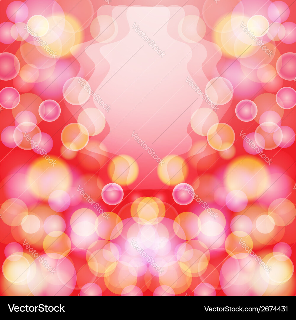 Bright red abstract background with bokeh effect vector image