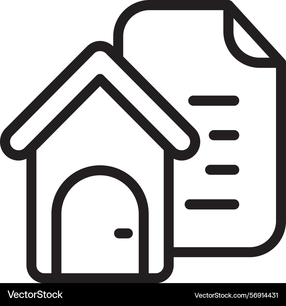 Building permit linear style icon design Vector Image