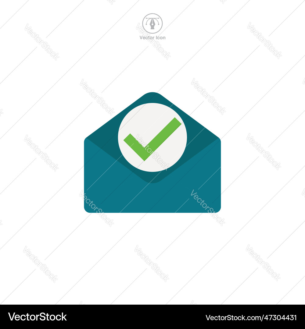 Check mark on mail icon symbol template Check mark on mail icon symbol template vector image
