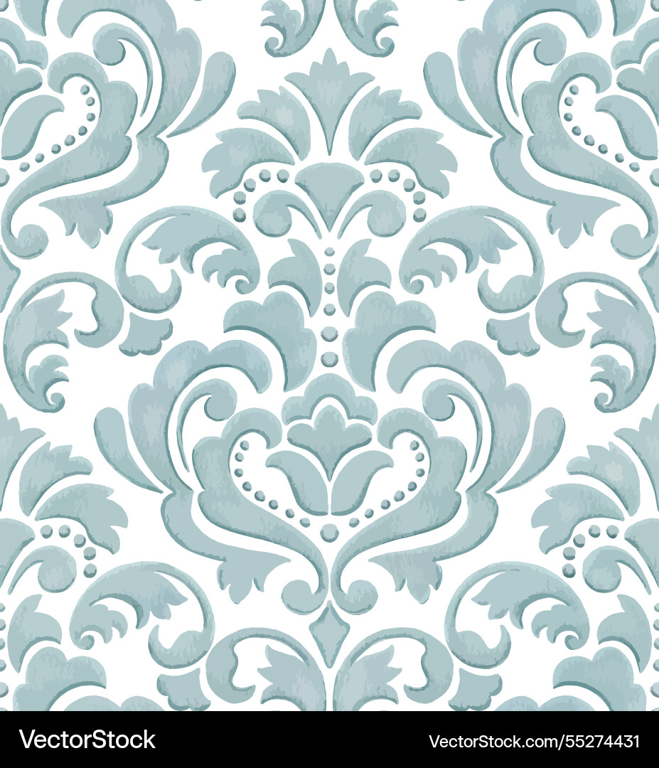 Damask seamless pattern element classical Damask seamless pattern element classical vector image