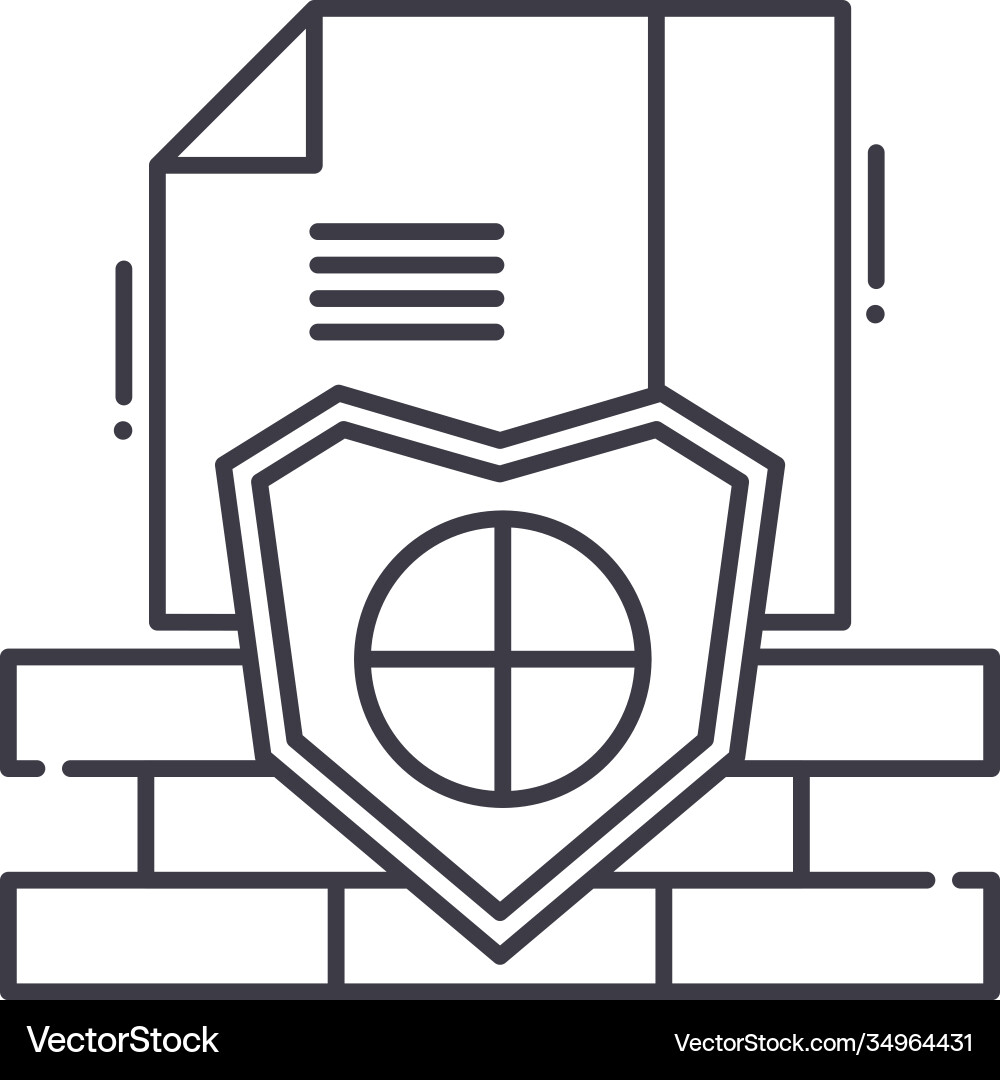 Data security system icon linear isolated Data security system icon linear isolated vector image