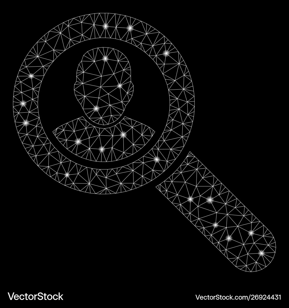 Flare mesh network search user with spots vector image