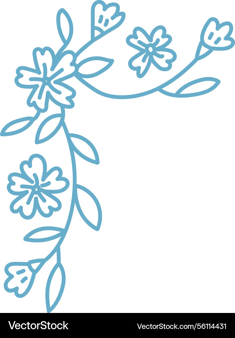 Floral corner with delicate blooms Floral corner with delicate blooms vector image