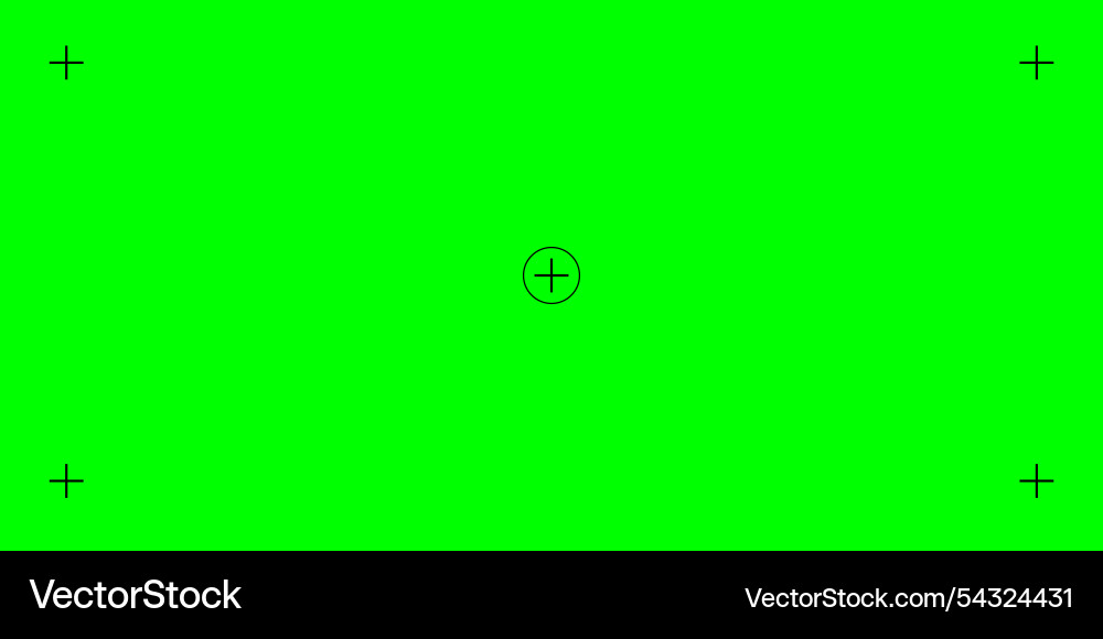 Green screen background with tracker marks Green screen background with tracker marks vector image
