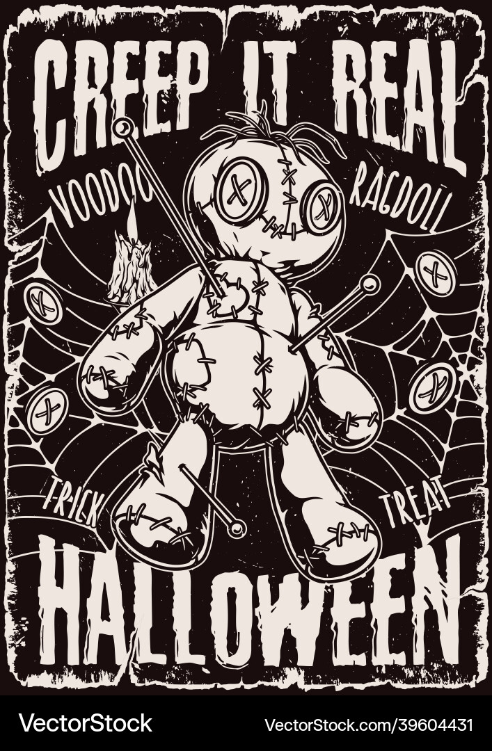 Happy halloween vintage poster vector image