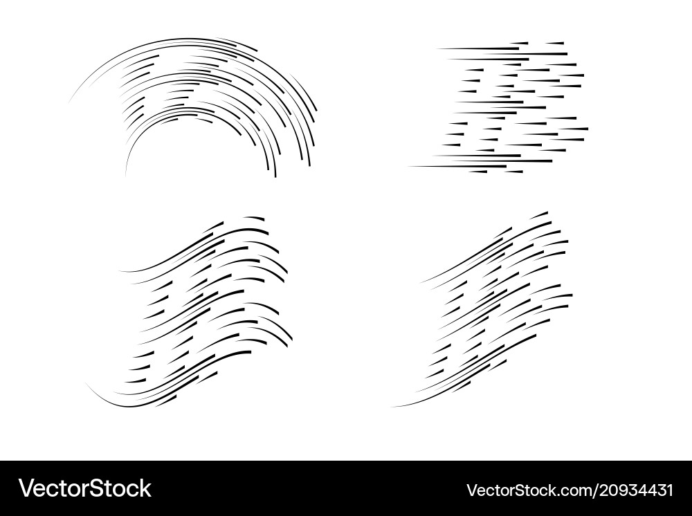 Isolated speed lines the effect of movement Isolated speed lines the effect of movement vector image