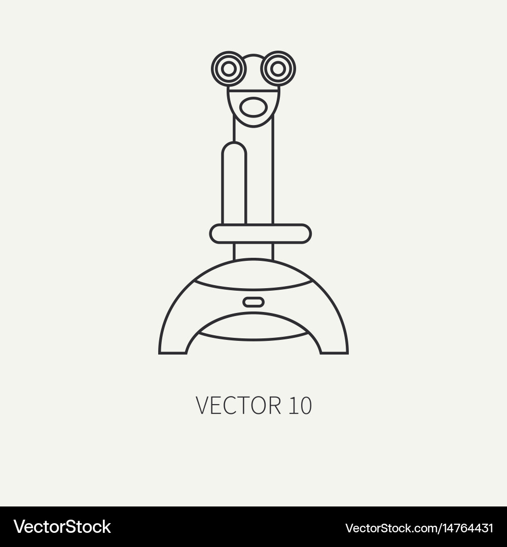 Line flat computer part icon joystick vector image