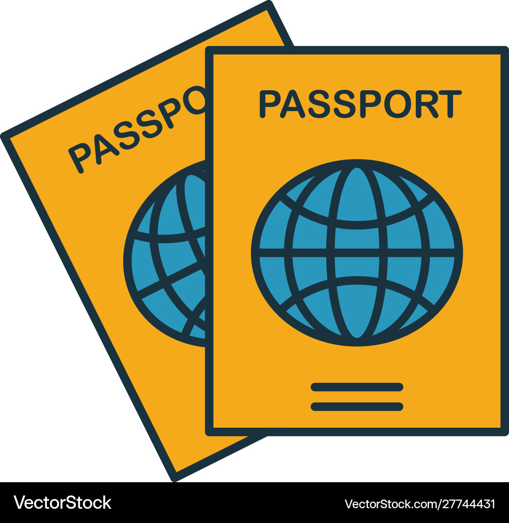Passport icon simple element from travel icons Vector Image