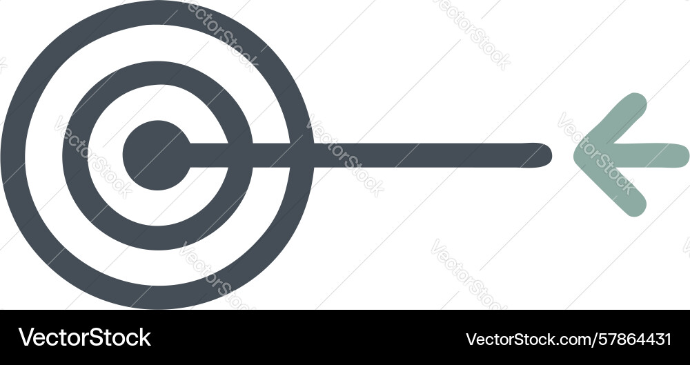 Precision target icon with left arrow aim Vector Image