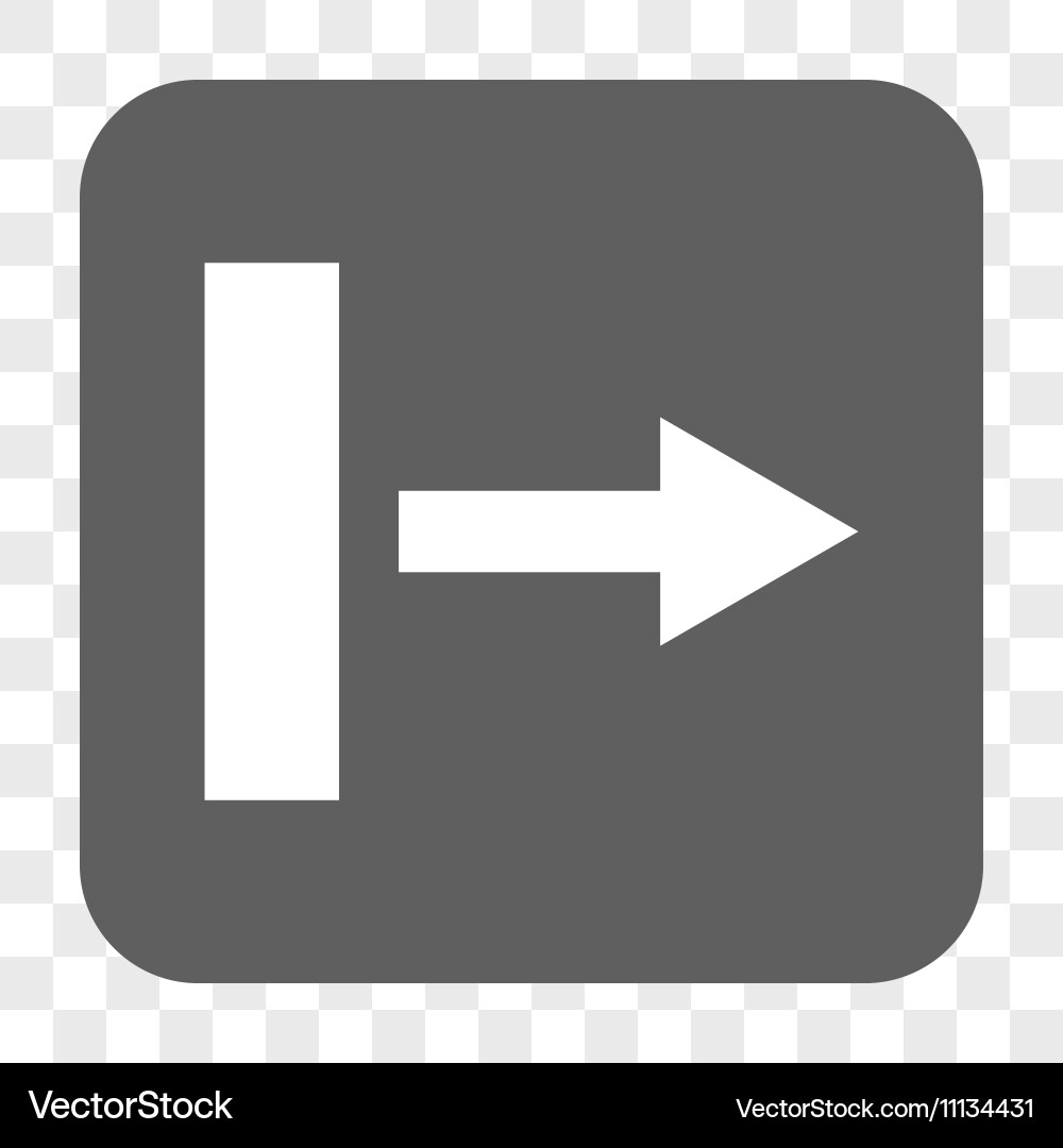 Pull right rounded square button vector image