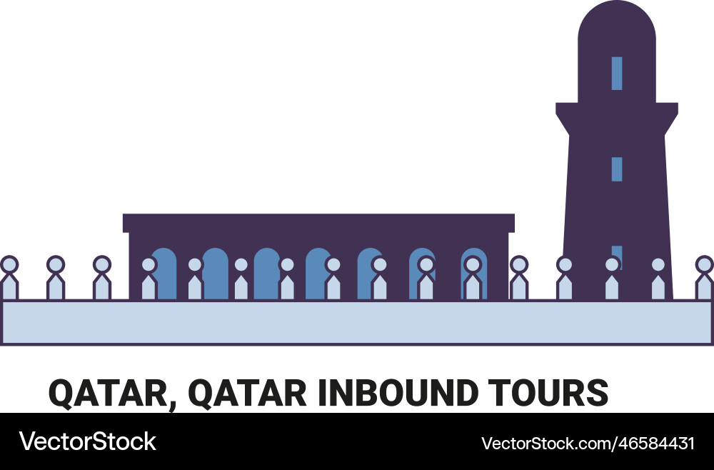 Qatar inbound tours travel landmark Qatar inbound tours travel landmark vector image