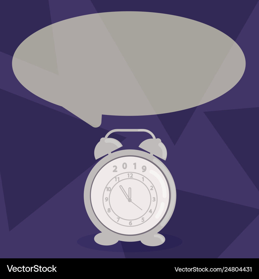 Round shape blank speech bubble and analog alarm Round shape blank speech bubble and analog alarm vector image