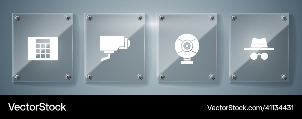 Set incognito mode security camera and password vector image