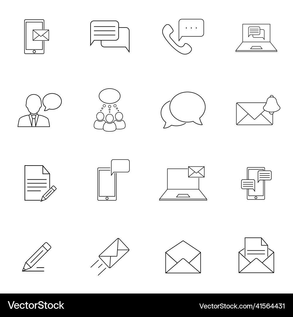 Simple set of message related line icons contains Simple set of message related line icons contains vector image