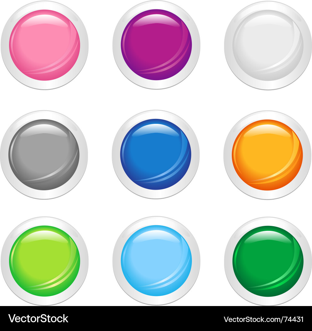 Simple shiny buttons vector image