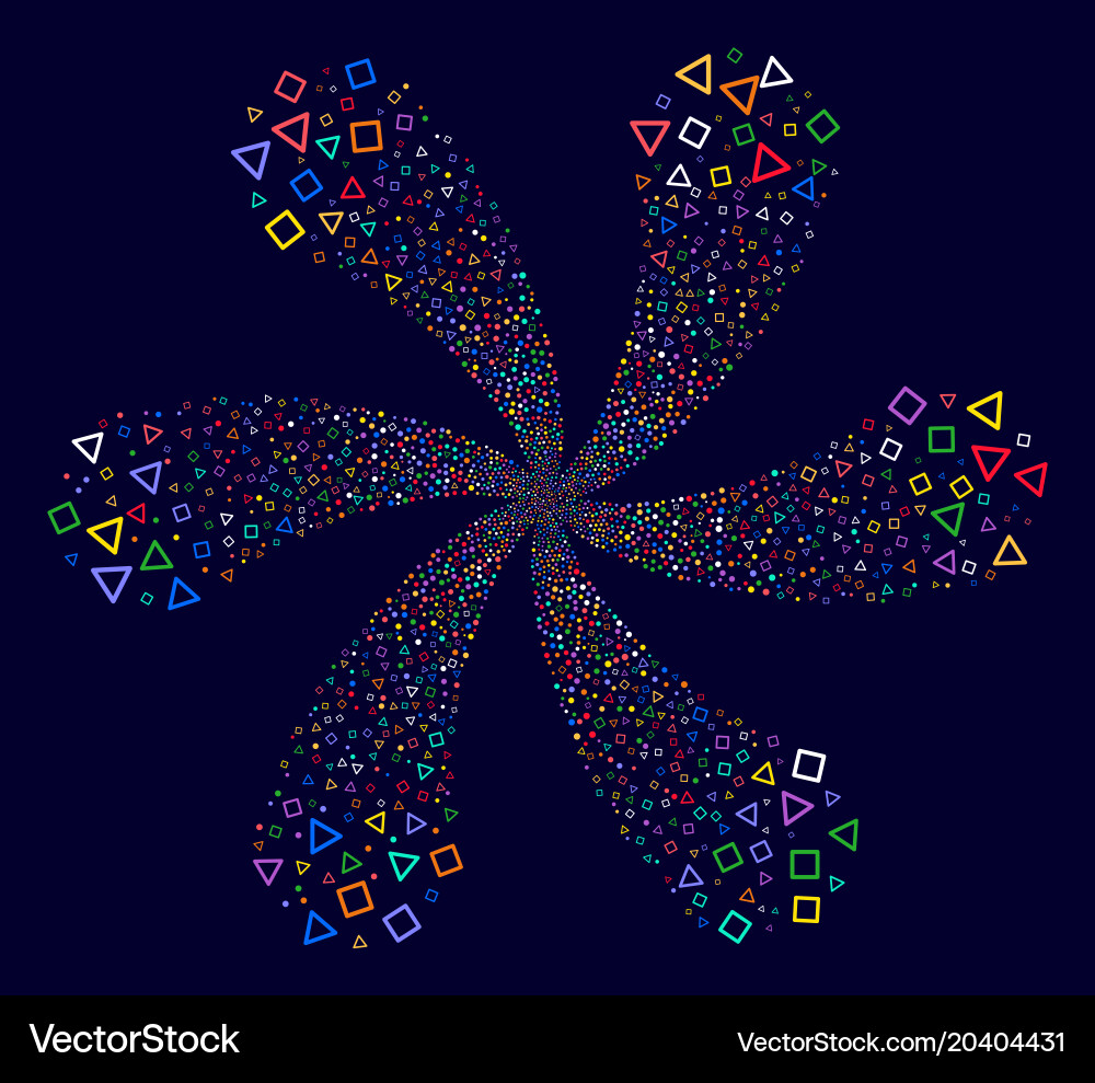 Triangle and square frames spiral stream vector image