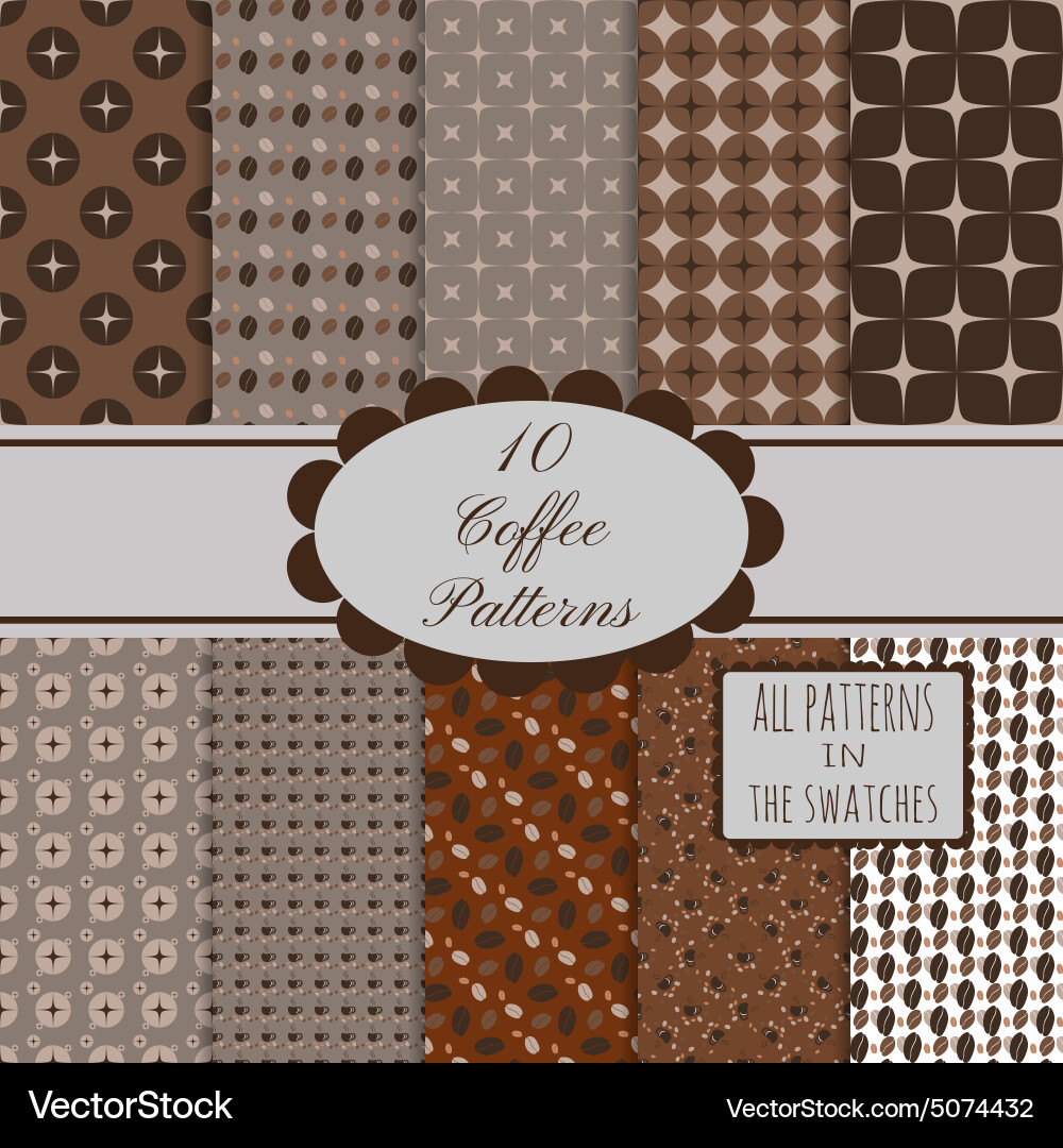 10 patterns set 8 vector image