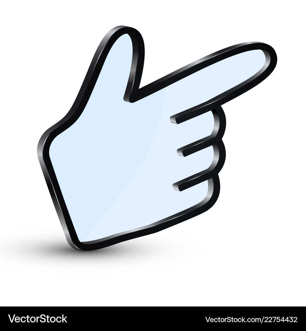 3d pointer in the shape of a hand Vector Image