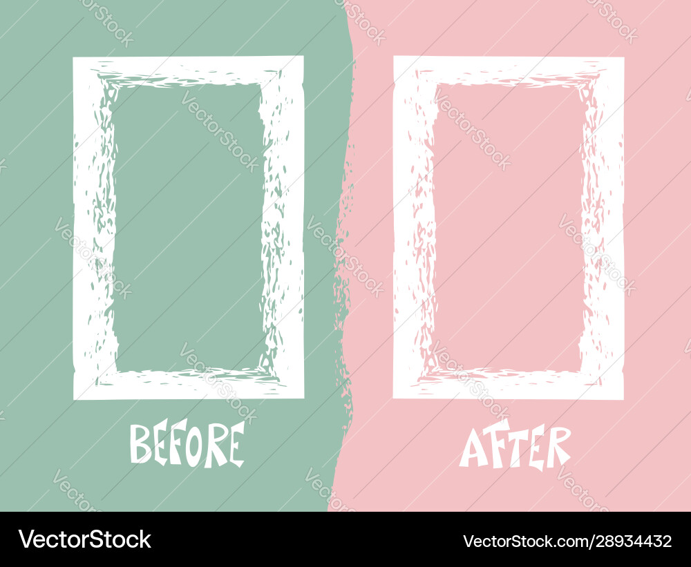Before and after screen banner with empty space Before and after screen banner with empty space vector image