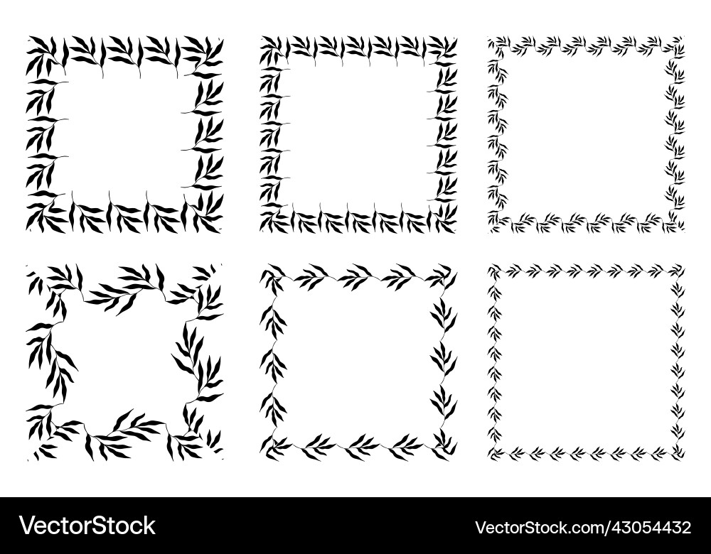 Big set of various botanical frames Big set of various botanical frames vector image
