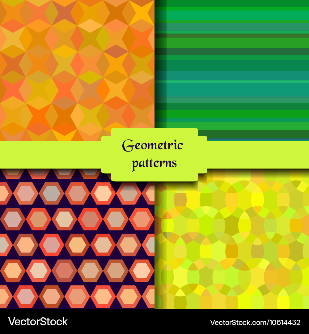 Bright abstract seamless patterns design vector image