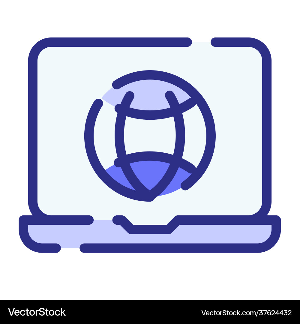 Browsing laptop internet web single isolated icon Browsing laptop internet web single isolated icon vector image