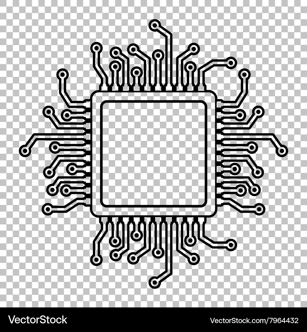 Cpu microprocesso line icon vector image
