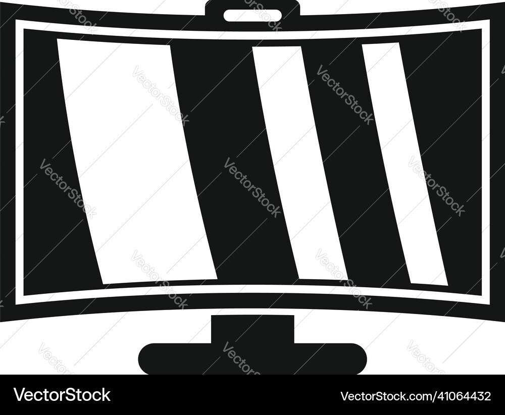 Curved monitor icon simple computer screen Vector Image
