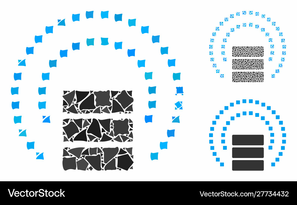 Database sphere shield composition icon rugged Database sphere shield composition icon rugged Vector Image