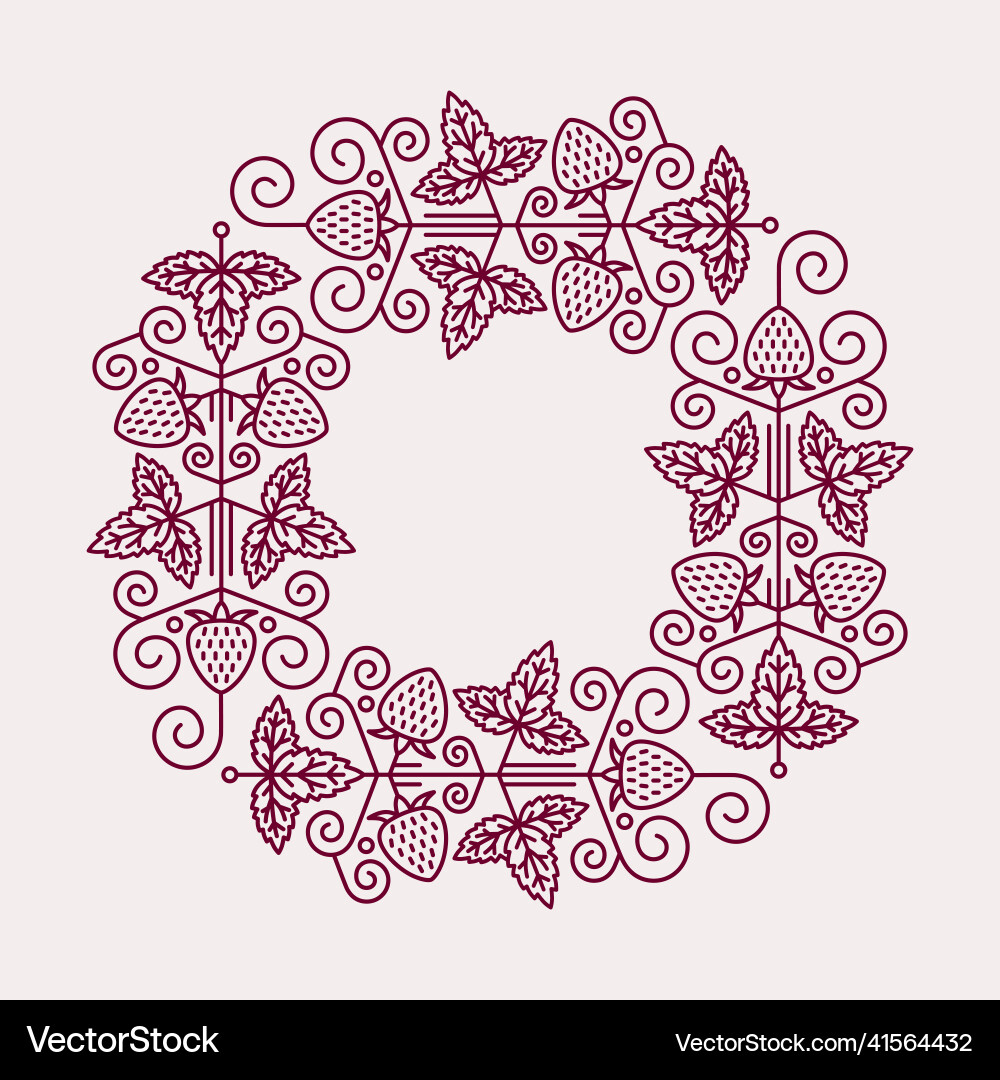 Decorative frame in thin line style vector image