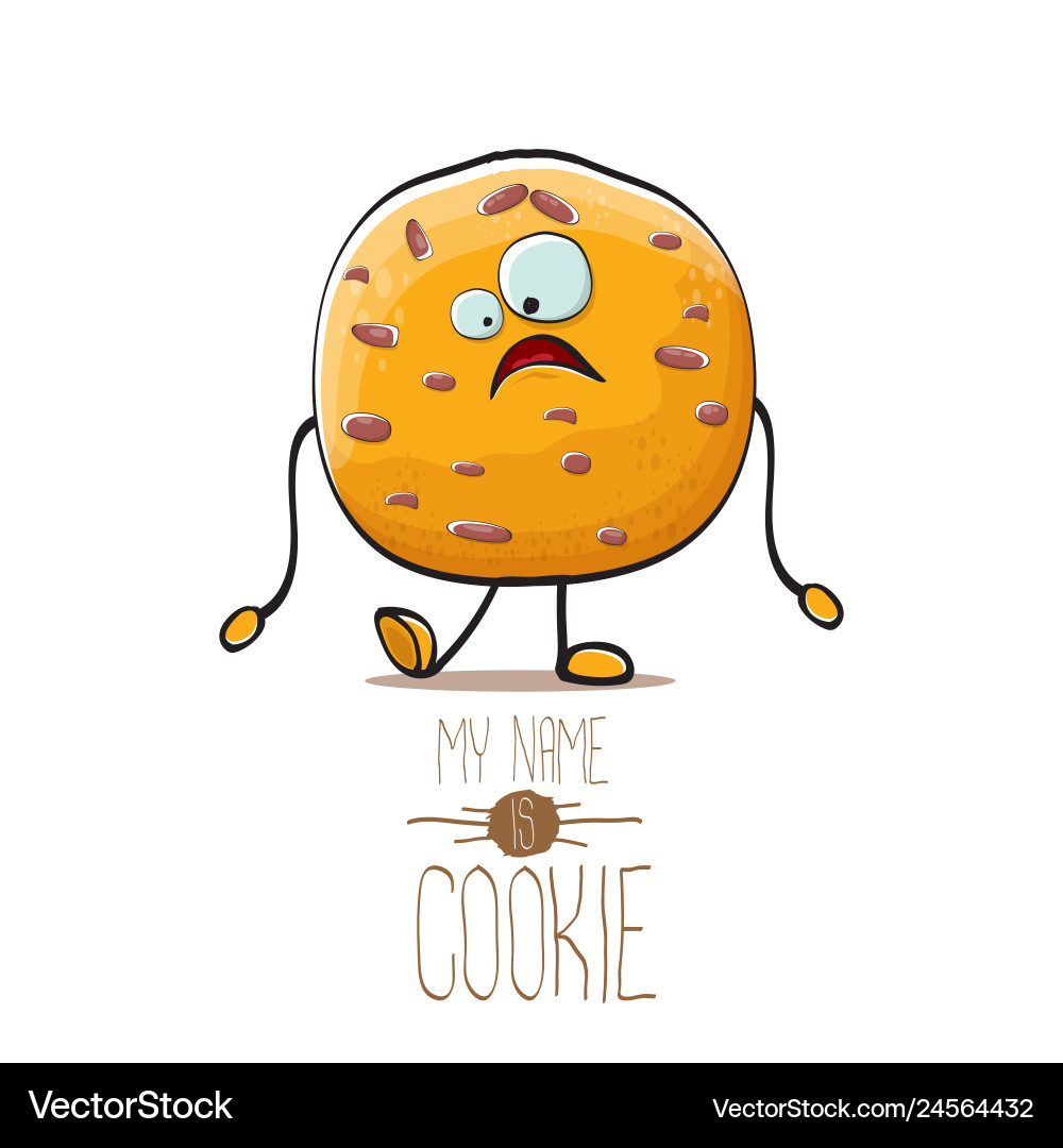 Funny hand drawn homemade chocolate cookie Funny hand drawn homemade chocolate cookie vector image