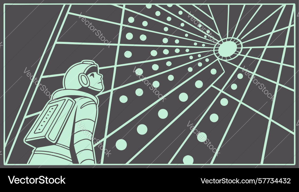 Futuristic grid network with luminous points vector image