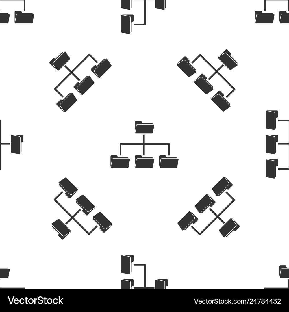 Grey folder tree icon isolated seamless pattern Vector Image