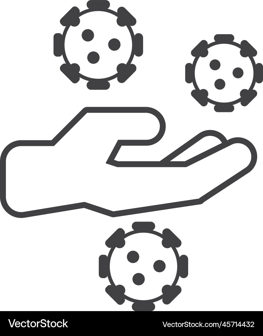Hand and virus in minimal style Hand and virus in minimal style vector image
