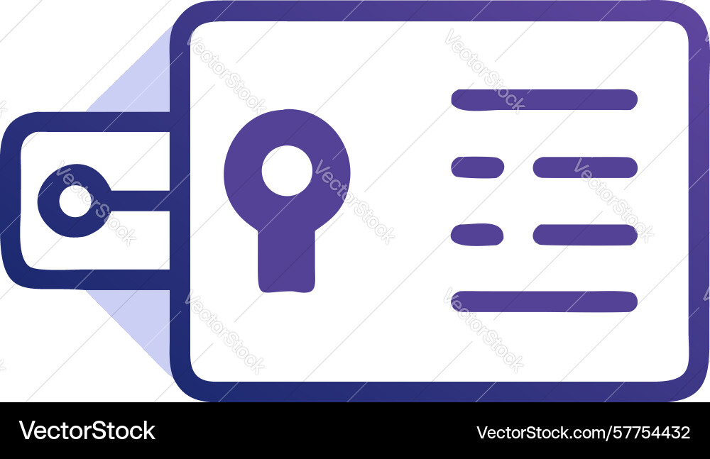 Identity document security with keyhole icon vector image
