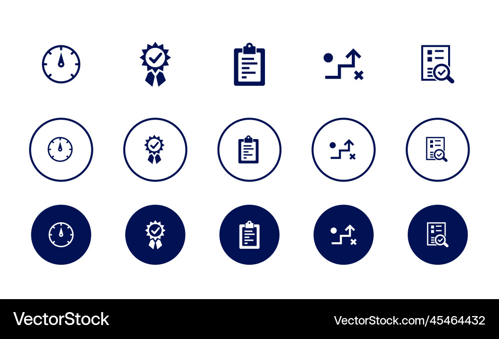 Indicator quality metrics strategy evaluation Vector Image