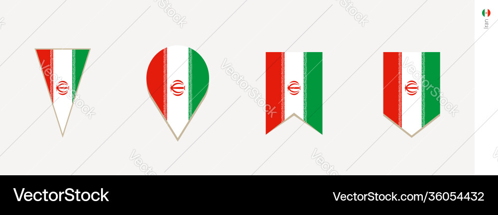 Iran flag in vertical design Vector Image