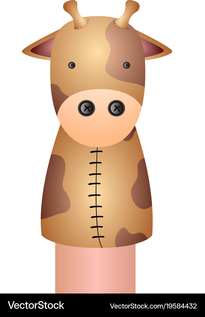 Isolated giraffe puppet Vector Image