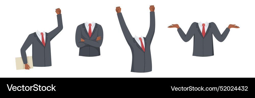 Office man character constructor with separated Office man character constructor with separated vector image