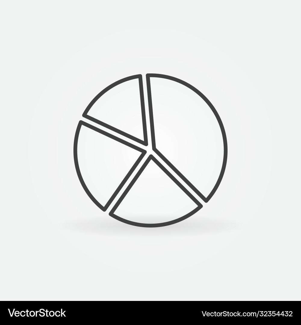 Pie chart concept icon in thin line style Pie chart concept icon in thin line style vector image
