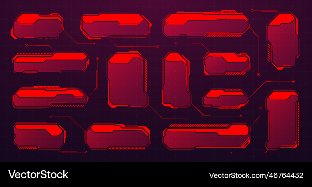 Red futuristic hud or ui elements sci-fi user Red futuristic hud or ui elements sci-fi user vector image