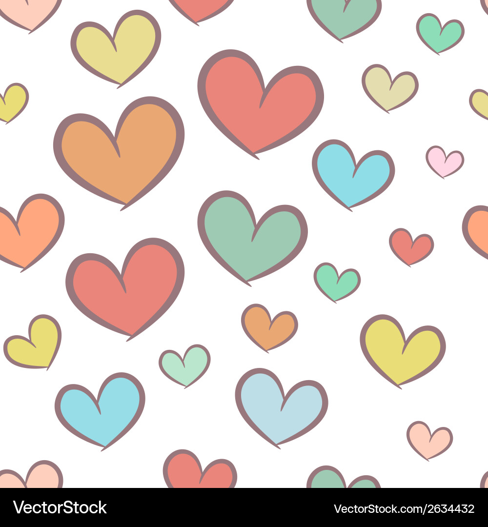 Seamless pattern with hearts Royalty Free Vector Image
